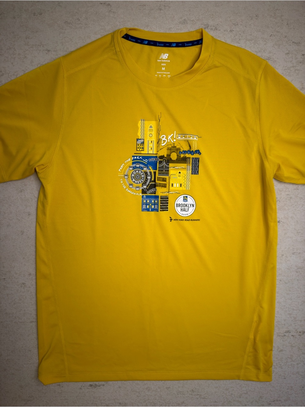 New Balance Yellow Brooklyn Half Marathon 2026 Tee Size M